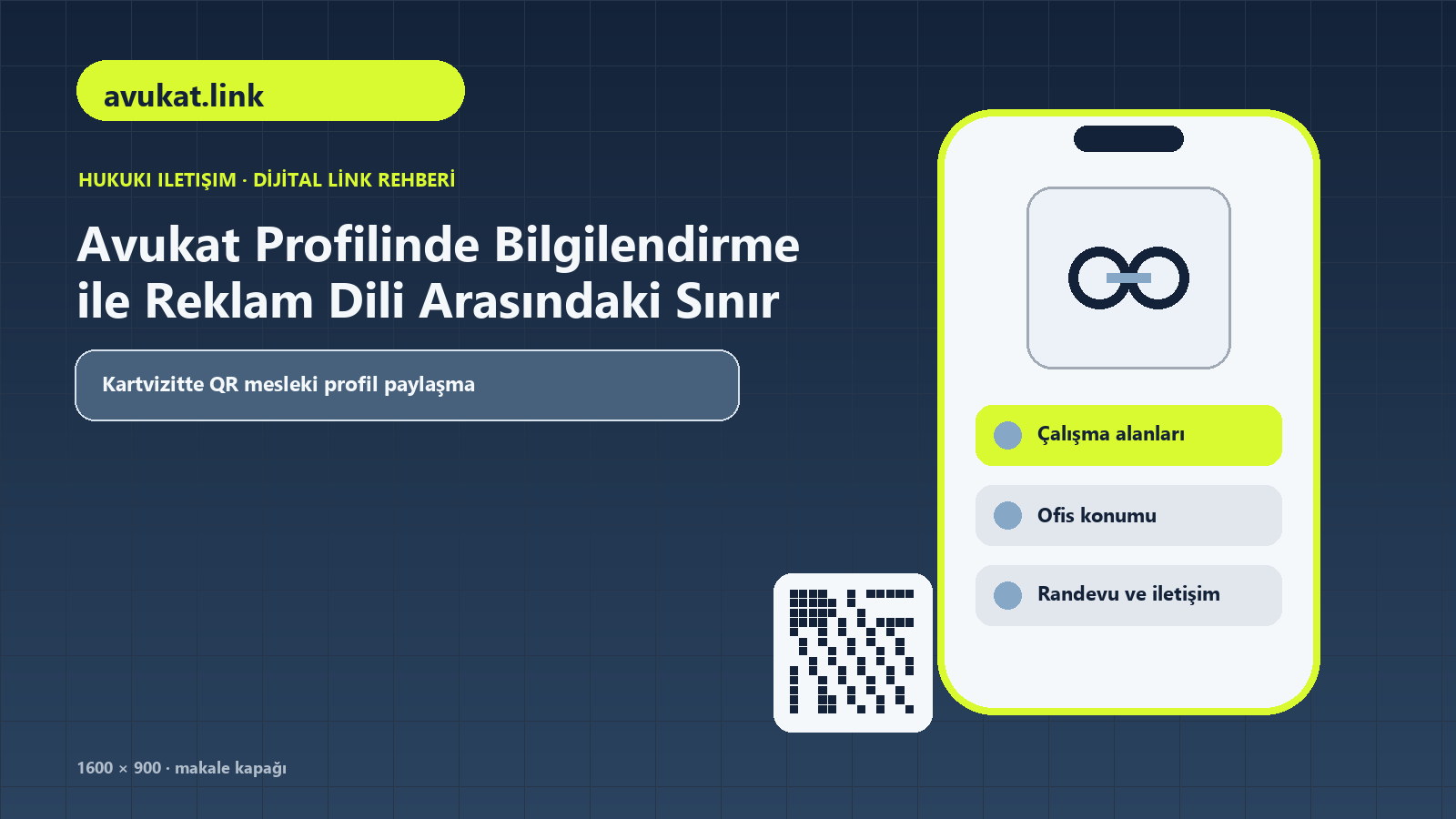 Avukat Profilinde Bilgilendirme ile Reklam Dili Arasındaki Sınır için mesleki profil, çalışma alanları, ofis konumu içeren kapak görseli